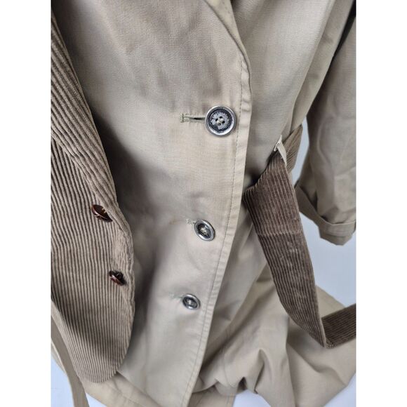 Rentrayage Women's Dr. Watson Mixed Media Layered Trench Coat Size Large - Picture 5 of 12